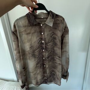 Blouse polyester casual animal print